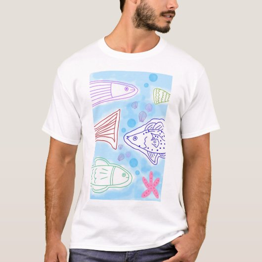 海の魚の芸術 Tシャツ (正面)