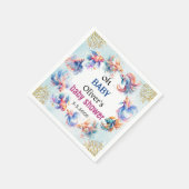 海の魚の赤ちゃんシャワーの下でオベビー スタンダードカクテルナプキン (角)