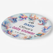 海の魚の赤ちゃんシャワーの下でオベビー ペーパープレート (アングル)