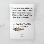 海の魚ロマンチックラブグリーティングカード シーズンカード (内部)