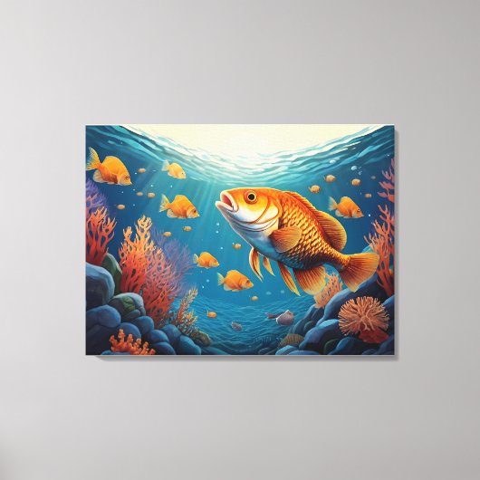 海の魚 キャンバスプリント (正面)