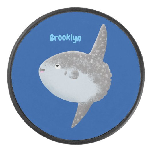 海の魚mola mola molaかわいい漫画 アイスホッケーパック (正面)