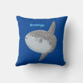 海の魚mola mola molaかわいい漫画 クッション (裏面)