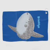 海の魚mola mola molaかわいい漫画 ゴルフタオル (横)