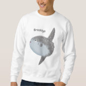 海の魚mola mola molaかわいい漫画 スウェットシャツ (正面)