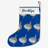 海の魚mola mola molaかわいい漫画 スモールクリスマスストッキング (裏面)