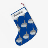 海の魚mola mola molaかわいい漫画 スモールクリスマスストッキング (裏面 (吊り時))