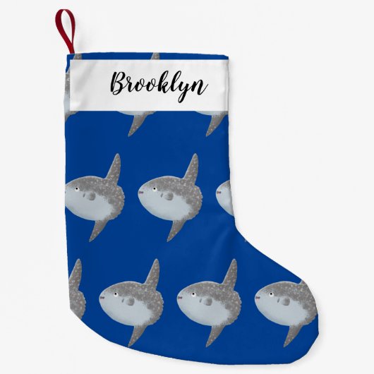 海の魚mola mola molaかわいい漫画 スモールクリスマスストッキング (正面)