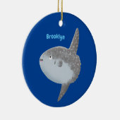 海の魚mola mola molaかわいい漫画 セラミックオーナメント (右)