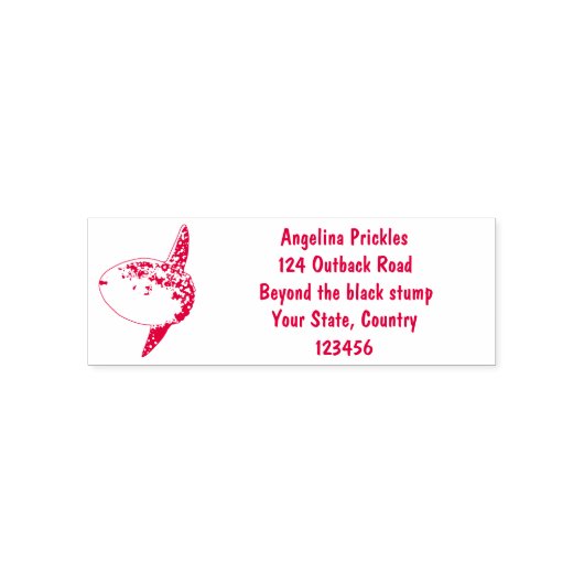 海の魚mola mola molaかわいい漫画 セルフインキングスタンプ (デザイン)