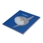 海の魚mola mola molaかわいい漫画 タイル (側面)