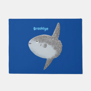 海の魚mola mola molaかわいい漫画 ドアマット