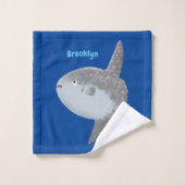 海の魚mola mola molaかわいい漫画 バスタオルセット (ウォッシュタオル)