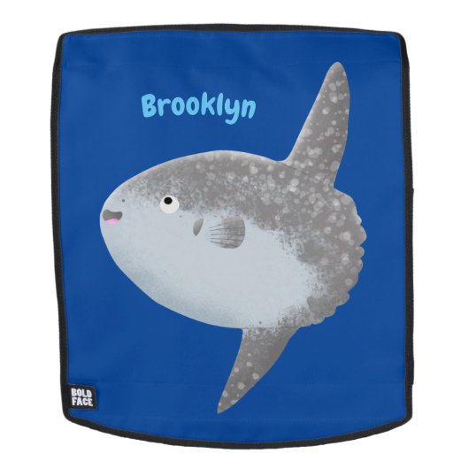 海の魚mola mola molaかわいい漫画 バックパック (取り外し可フェース)