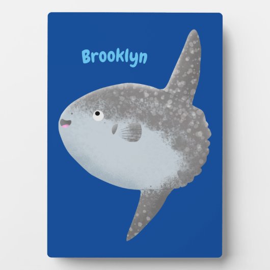 海の魚mola mola molaかわいい漫画 フォトプラーク (正面)