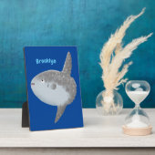 海の魚mola mola molaかわいい漫画 フォトプラーク (側面)