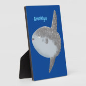 海の魚mola mola molaかわいい漫画 フォトプラーク (側面)