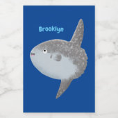 海の魚mola mola molaかわいい漫画 フードラベル (シングルラベル)