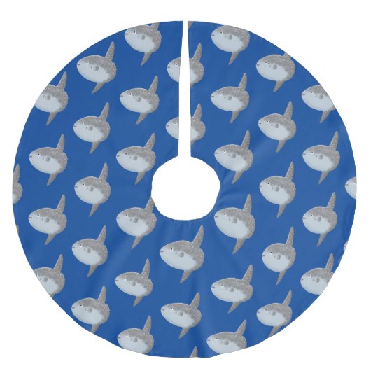 海の魚mola mola molaかわいい漫画 ブラッシュドポリエステルツリースカート (正面)