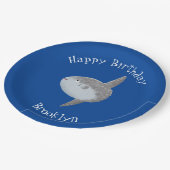 海の魚mola mola molaかわいい漫画 ペーパープレート (アングル)