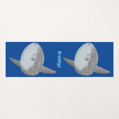 海の魚mola mola molaかわいい漫画 ヨガマット (裏面(横))