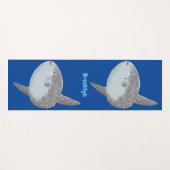 海の魚mola mola molaかわいい漫画 ヨガマット (正面(横))