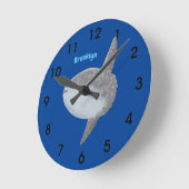 海の魚mola mola molaかわいい漫画 ラウンド壁時計 (傾斜)