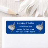 海の魚mola mola molaかわいい漫画 ラベル (インサイチュ)