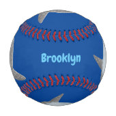 海の魚mola mola molaかわいい漫画 野球ボール (裏面)