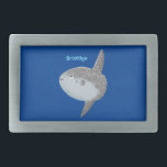 海の魚mola mola molaかわいい漫画 長方形ベルトバックル<br><div class="desc">世界最大の骨性の魚 – 海のヒマガミまたはモラのモラかわいい漫画のイラストレーションスタイル。</div>