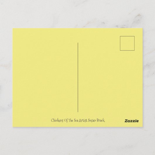海の鶏、家族のおもしろい漫画のポストおもしろい ポストカード (裏面)