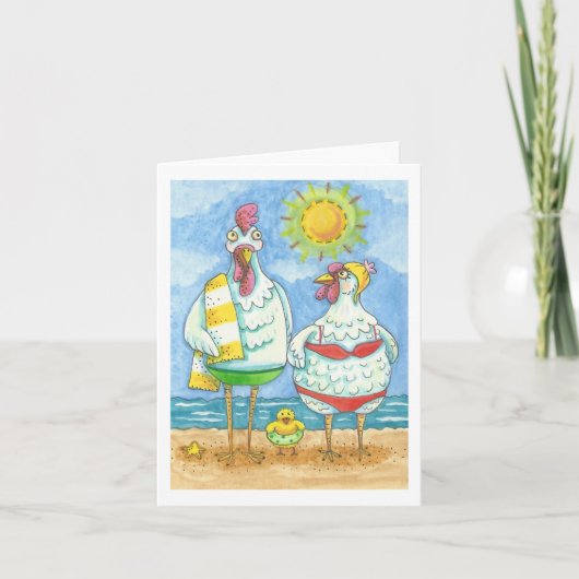 海の鶏、漫画のおもしろいノートカー空白のド カード (正面)