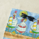 海の鶏、漫画のおもしろいビーチタオル ビーチタオル (インサイチュ)