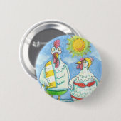 海の鶏、漫画のボタおもしろいン*ラウンド 缶バッジ (正面&裏面)