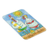 海の鶏、漫画の磁おもしろい石RECT。 マグネット (右側)