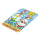 海の鶏、漫画の磁おもしろい石RECT。 マグネット (左側)