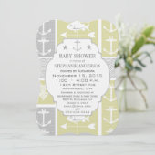 海の黄色と灰色の錨の魚の風向計 招待状 (スタンド正面)