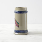 海の黄金の美しい産卵色 ビールジョッキ (中央)