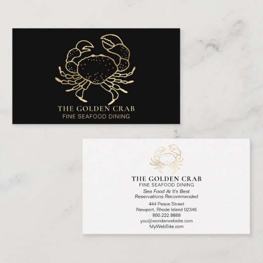 海の黒によって*~*の金カニの素晴らしい食事 名刺 (正面/裏面)