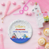 海の10歳の誕生日パーティーの下でサメ ペーパープレート (パーティー)