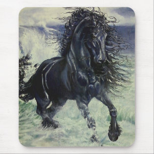 海の"Friesian嵐"の黒の種馬 マウスパッド