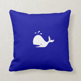 海のGlow_White-on-Blueのクジラ クッション