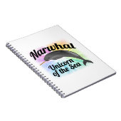 海のNarwhalのユニコーン、かわいい虹 ノートブック (右側)