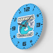 海のNarwhalのユニコーン ラージ壁時計 (傾斜)