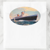 海のss米国 楕円形シール (バッグ)