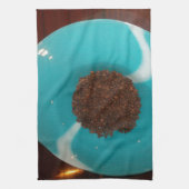 海のtouch:コーヒーの水色のボウル キッチンタオル (縦)