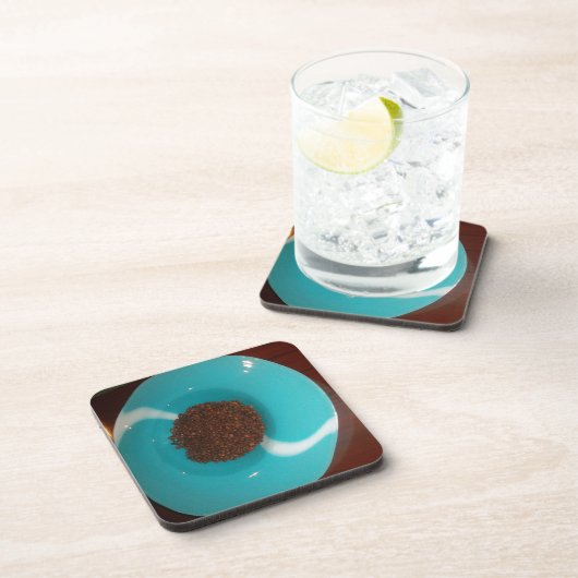 海のtouch:コーヒーの水色のボウル コースター (右側)
