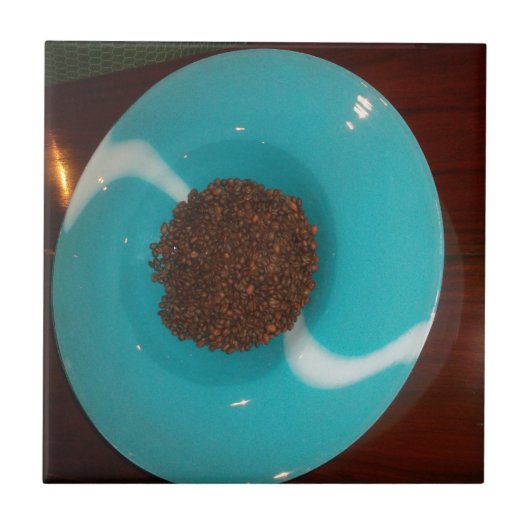 海のtouch:コーヒーの水色のボウル タイル (正面)