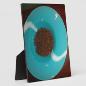 海のtouch：コーヒーの水色のボウル フォトプラーク (側面)