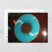 海のtouch：コーヒーの水色のボウル ポストカード (正面/裏面)